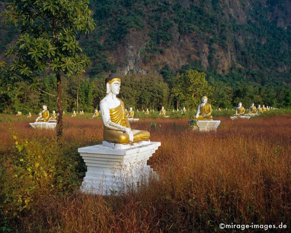 Some of 1150 identical Buddhas at the base of Mount Zwegabin
Hpa - an
Schlüsselwörter: Birma, Burma, Myanmar, Südost Asien, Entwicklungsland, Tropen, Armut, Fernreise, Reise, Kultur, Tourismus, exotisch, touristische Attraktion, Reiseziel, 
