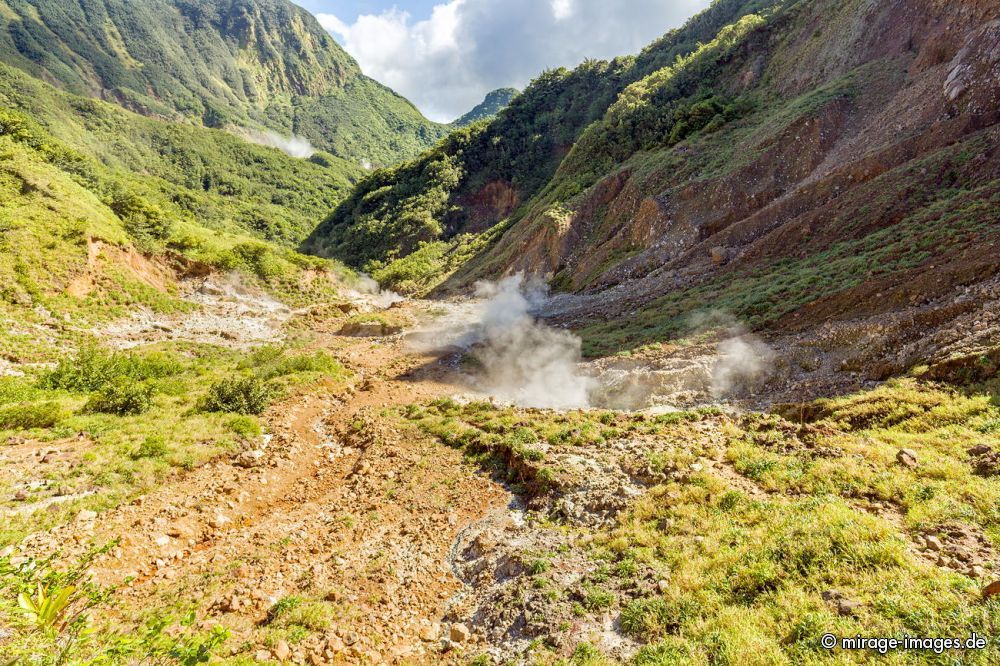 Valley of Desolation
Morne Trois Pitons National Park
Schlüsselwörter: heiß, kochend, Wasser, malerisch, Tal, Regenwald, Landschaft, abgelegen, überwältigend, atemberaubend, Dampf, dampfen, feucht, Weg, Geologie, dramatisch, trekking, Tagesausflug, draussen, Schönheit, Geysir, unwirklich, gefährlich, Schwefel